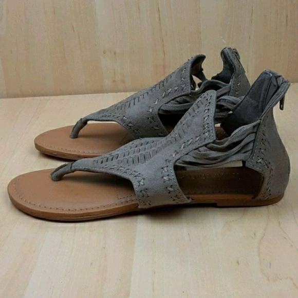 Altar'd State Leather Zip Back Sandals - Picture 2 of 8